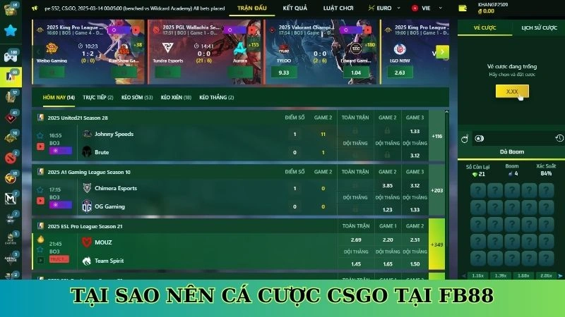 Tại sao nên cá cược CSGO tại Fb88