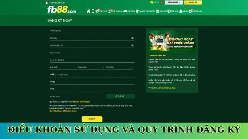 Điều khoản sử dụng và quy trình đăng ký
