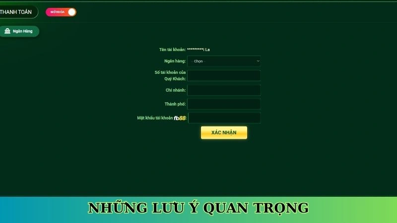 Những lưu ý quan trọng