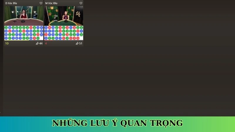 Những lưu ý quan trọng